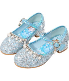 Dziewczęce Buty na Obcasie Księżniczka Cekiny Kryształki Niebieskie 27 EU
