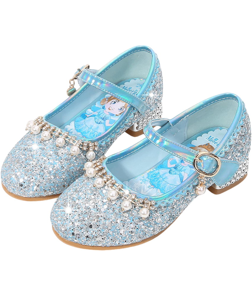 Dziewczęce Buty na Obcasie Księżniczka Cekiny Kryształki Niebieskie 27 EU