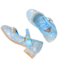 Dziewczęce Buty na Obcasie Księżniczka Cekiny Kryształki Niebieskie 27 EU