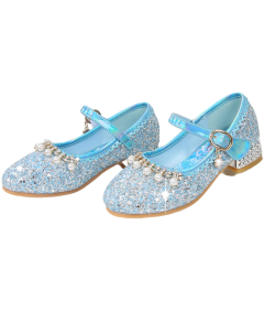 Dziewczęce Buty na Obcasie Księżniczka Cekiny Kryształki Niebieskie 27 EU