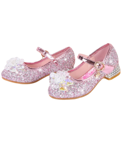 Dziewczęce Buty na Obcasie Księżniczka Cekiny Kryształki Różowe 33 EU