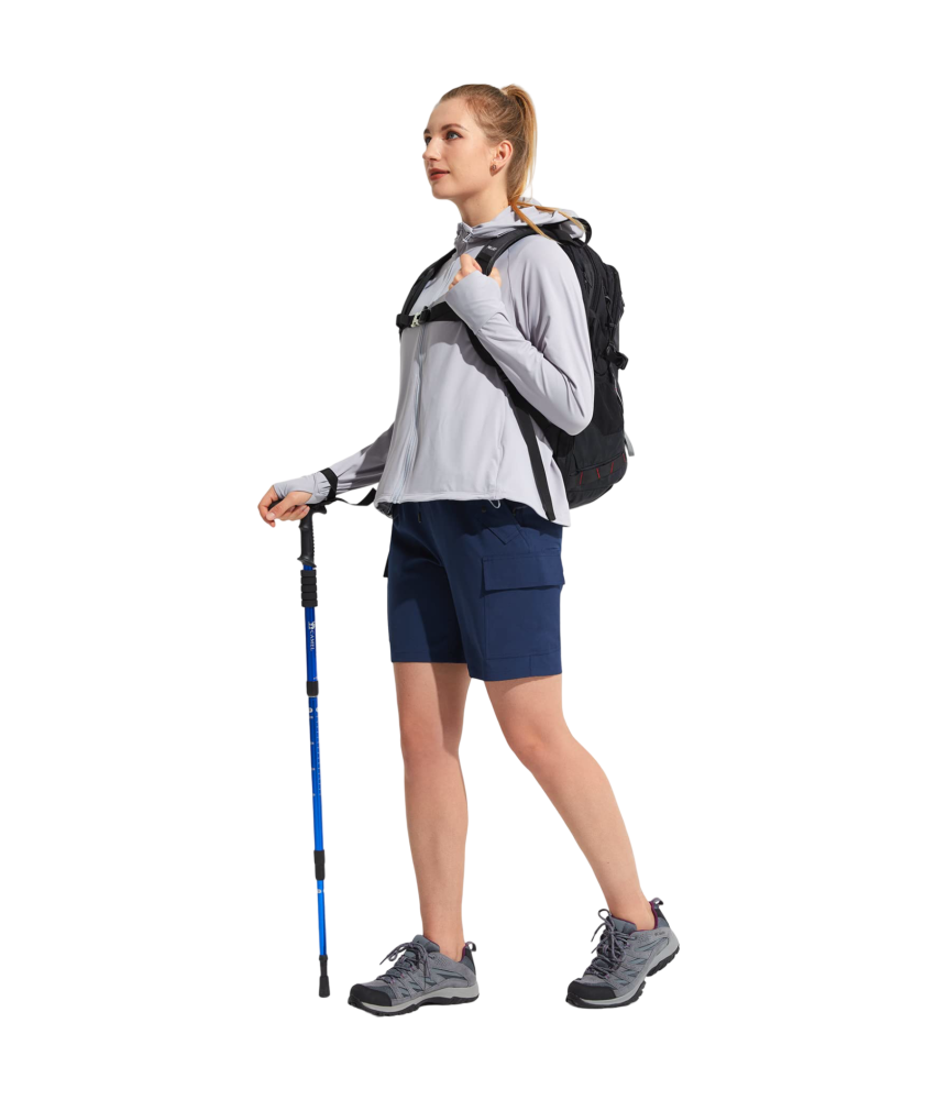 Damskie Spodenki Shorty Cargo Trekkingowe Wodoodporne Sportowe Granatowe M