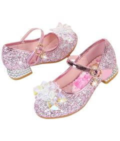 Dziewczęce Buty na Obcasie Księżniczka Cekiny Kryształki Różowe 33 EU