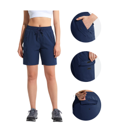 Damskie Spodenki Shorty Cargo Trekkingowe Wodoodporne Sportowe Granatowe M