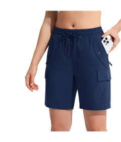 Damskie Spodenki Shorty Cargo Trekkingowe Wodoodporne Sportowe Granatowe M