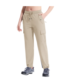 Damskie Spodnie Cargo Trekkingowe Wodoodporne Sportowe Beżowe M