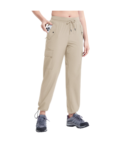 Damskie Spodnie Cargo Trekkingowe Wodoodporne Sportowe Beżowe M