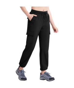 Damskie Spodnie Cargo Trekkingowe Wodoodporne Sportowe Czarne M