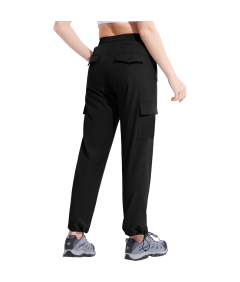 Damskie Spodnie Cargo Trekkingowe Wodoodporne Sportowe Czarne M