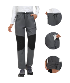 Damskie Spodnie Zimowe Termiczne Wodoodporne Ciepłe Elastyczne Szare L