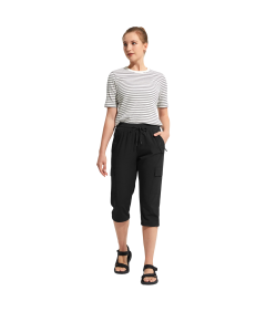 Damskie Spodnie 3/4 Cargo Trekkingowe Wodoodporne Sportowe Capri Czarne XXL
