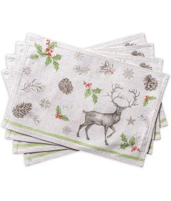 Maison dHermine Božični podstavki iz 100 % bombaža 4 kosi 33x48 cm
