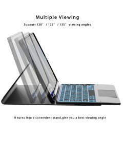 ROOFEI Etui z Podświetlaną Klawiaturą do iPada Pro 11 cali M4 2024 QWERTZ