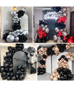 Lateksowe Balony Dekoracyjne Urodzinowe Imprezowe Czarne 30,5 cm 100 szt