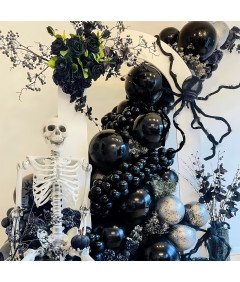 Lateksowe Balony Dekoracyjne Urodzinowe Imprezowe Czarne 30,5 cm 100 szt