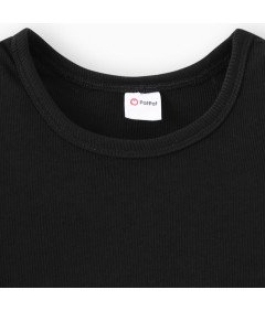 Dziewczęcy Crop Top Spodnie Hip-Hop Zestaw Ubrań Czarny Beżowy 7-8 lat