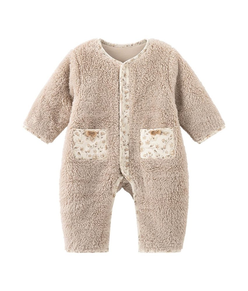 Kombinezon dla Noworodka Bawełniany Długi Rękaw Pluszowy 12-18 miesięcy