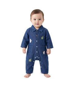 Kombinezon dla Noworodka Bawełniany Długi Rękaw Granatowy 12-18 miesięcy