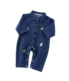 Kombinezon dla Noworodka Bawełniany Długi Rękaw Granatowy 18-24 miesięcy