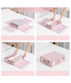 Organizer Pudełko do Przechowywania Pościeli Różowy 38x32x11,5 cm 3 szt