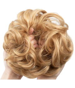 Sztuczne Włosy Syntetyczne Doczepiany Kok Kucyk Falowane Złoty Blond