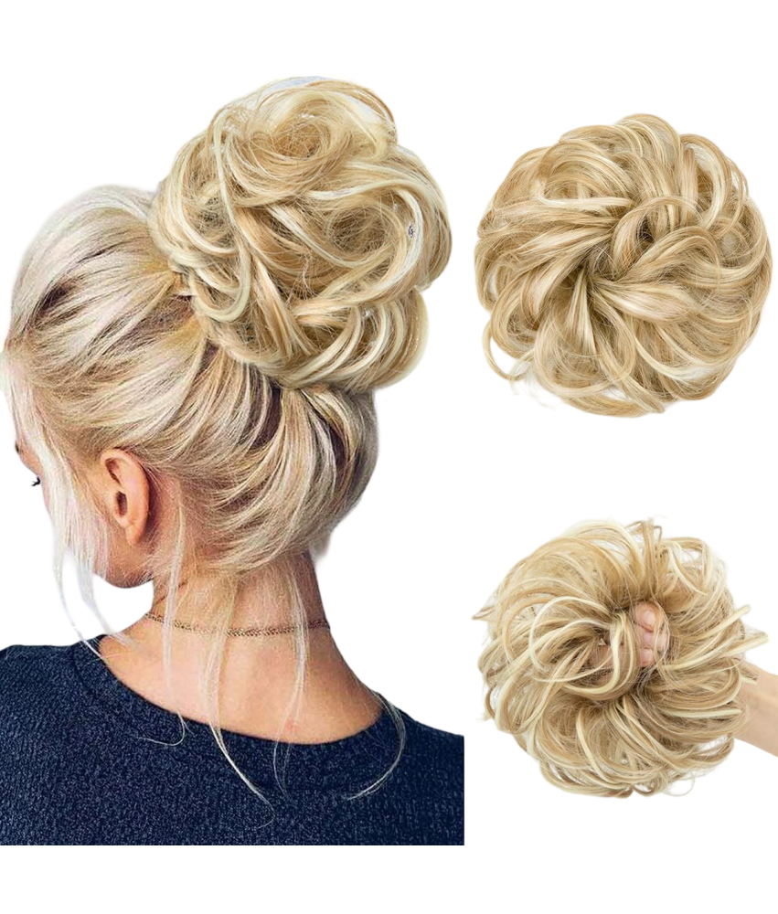Sztuczne Włosy Syntetyczne Doczepiany Kok Kucyk Falowane Naturalny Blond