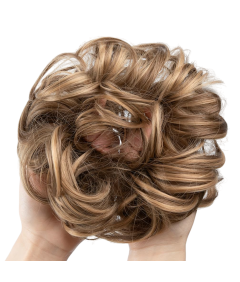 Sztuczne Włosy Syntetyczne Doczepiany Kok Kucyk Falowane Blond Brązowe