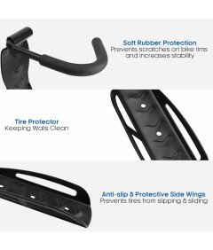 Wieszak na Rower Uchwyt Na Ścianę Rowerowy Ścienny Mocny 4 Haczyki