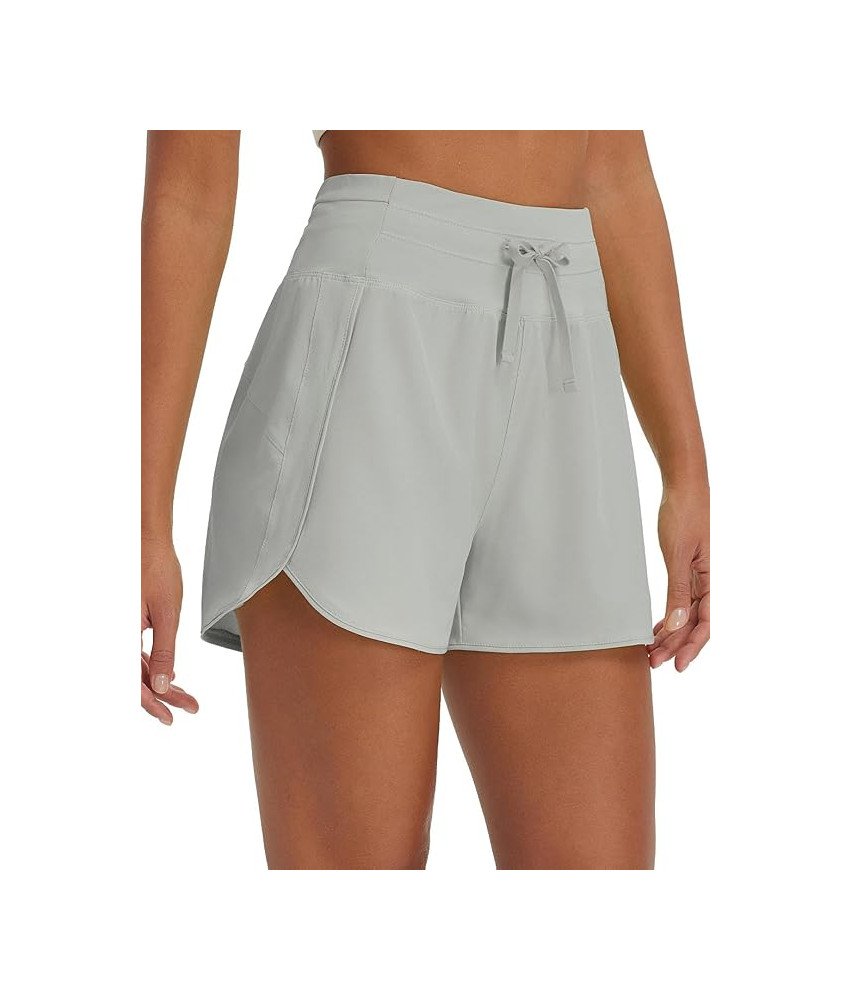BALEAF Damskie Spodenki Sportowe do Biegania Krótkie Szorty Szare S
