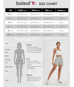 BALEAF Damskie Spodenki Sportowe do Biegania Krótkie Szorty Szare S