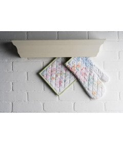 Maison Kuhinjska rokavica in držalo za lonec 100 % bombaž Cvetlični vzorec