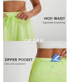 BALEAF Damskie Spodenki Sportowe do Biegania Krótkie Szorty Zielone L