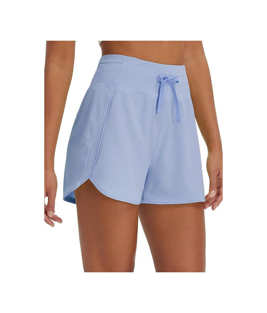 BALEAF Damskie Spodenki Sportowe do Biegania Krótkie Szorty Niebieskie S
