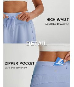 BALEAF Damskie Spodenki Sportowe do Biegania Krótkie Szorty Niebieskie S