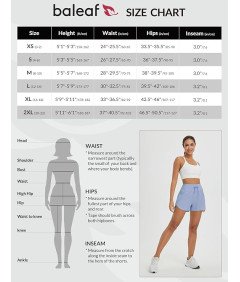 BALEAF Damskie Spodenki Sportowe do Biegania Krótkie Szorty Niebieskie S