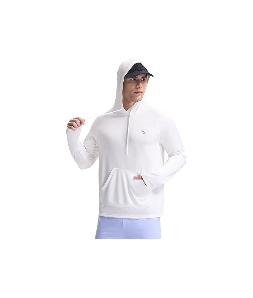 BALEAF Bluza Męska z Kapturem Pływacka Szybkoschnąca Letnia Biała 3XL