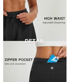 BALEAF Damskie Spodenki Sportowe do Biegania Krótkie Szorty Czarne XL