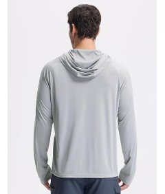 BALEAF Bluza Męska z Kapturem Pływacka Szybkoschnąca Letnia Szara S