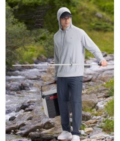 BALEAF Bluza Męska z Kapturem Pływacka Szybkoschnąca Letnia Szara S