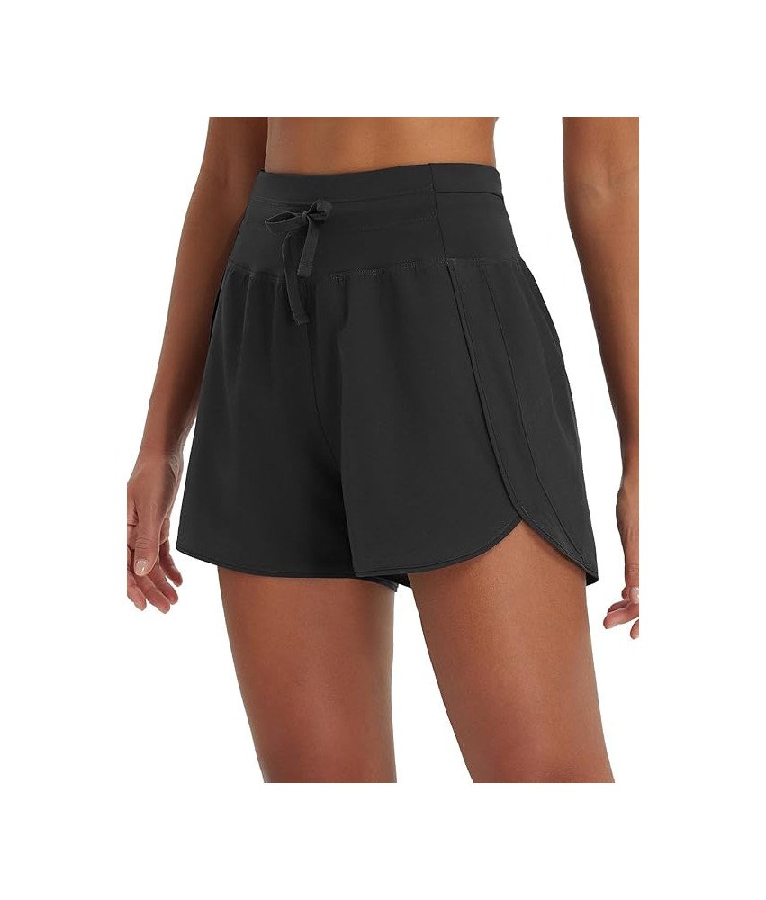 BALEAF Damskie Spodenki Sportowe do Biegania Krótkie Szorty Czarne M