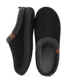 MERRIMAC Męskie Kapcie Ciepłe Wygodne Antypoślizgowe Czarne 45-46 EU