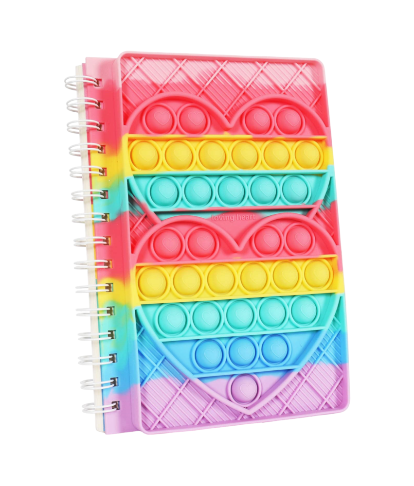 Notatnik Zeszyt Szkolny Fidget Toy Pop It dla Dzieci Serca 50 str A5