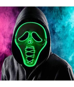 Maska Halloween Led Ghost Scream Świecąca Straszna Krzyk Ghostface One Size
