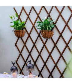 Doniczka Ścienna Wisząca Zestaw 2 szt Kosz Druciany Z Wkładem Kokosowym