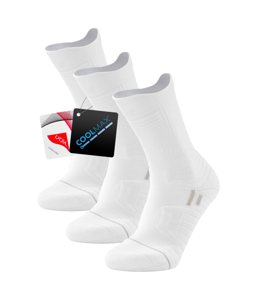 Męskie Skarpety Kompresyjne do Biegania Sportowe Białe 3 Pary 43-46 EU