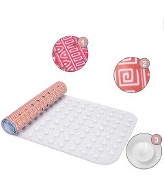 Mata Łazienkowa Antypoślizgowa Przyssawki Prostokątna Tęczowa 100 x 40 cm