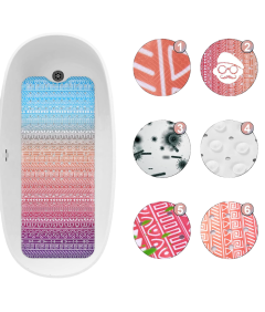 Mata Łazienkowa Antypoślizgowa Przyssawki Prostokątna Tęczowa 100 x 40 cm