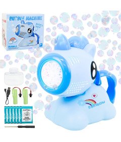 Maszyna Pistolet Do Baniek Mydlanych Jednorożec Automat LED Niebieska 100ml