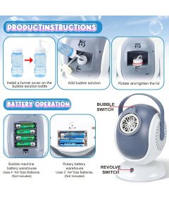 Maszyna do Baniek Mydlanych Automat 360° Zawbawka Bubble Blaster na Baterie