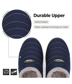 Modne Kapcie Damskie Zimowe Ocieplane Futrem Wodoodporne Granatowe 37 EU